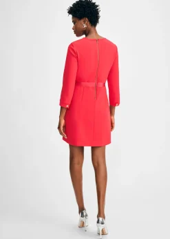 3/4 Sleeve Crepe Dress><noscript><img width=