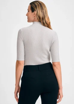Classic Rib Mock Neck Sweater><noscript><img width=