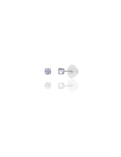 14K White Gold 2.5MM Round CZ Pushback Stud Earrings><noscript><img width=