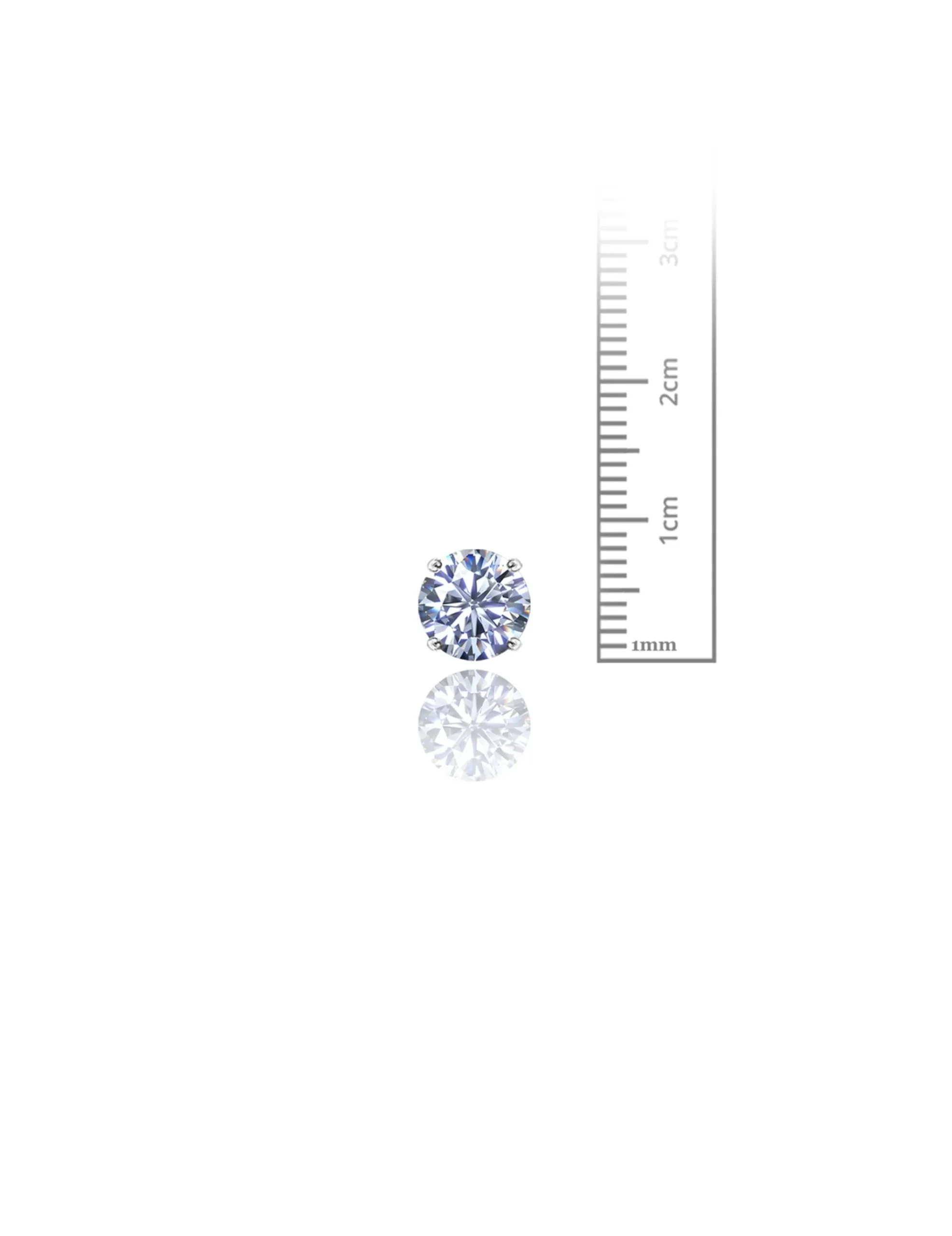 14K White Gold 8MM Round CZ Pushback Stud Earrings>Isaac Mizrahi Cheap