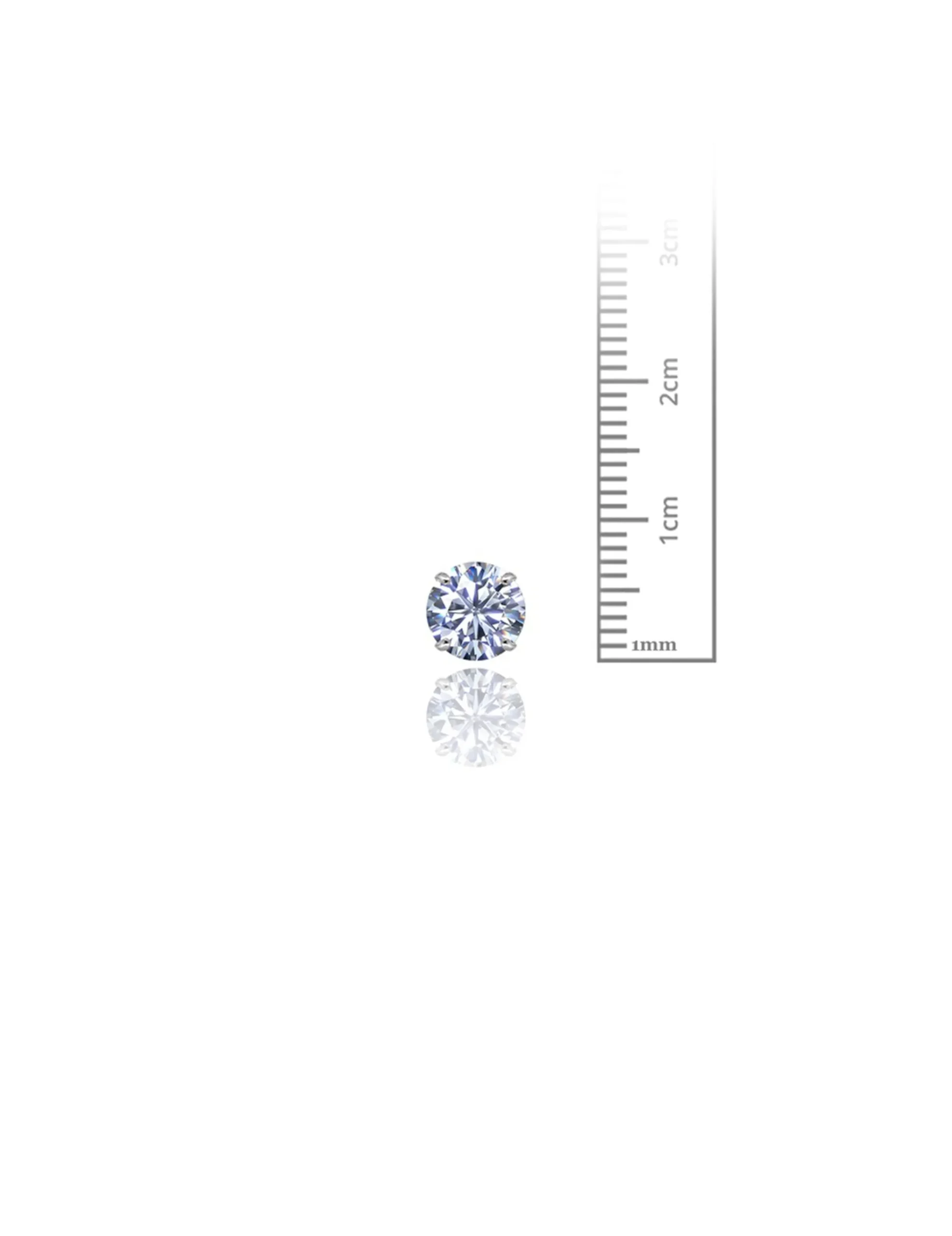 14K White Gold 7MM Round CZ Screwback Stud Earrings>Isaac Mizrahi Shop