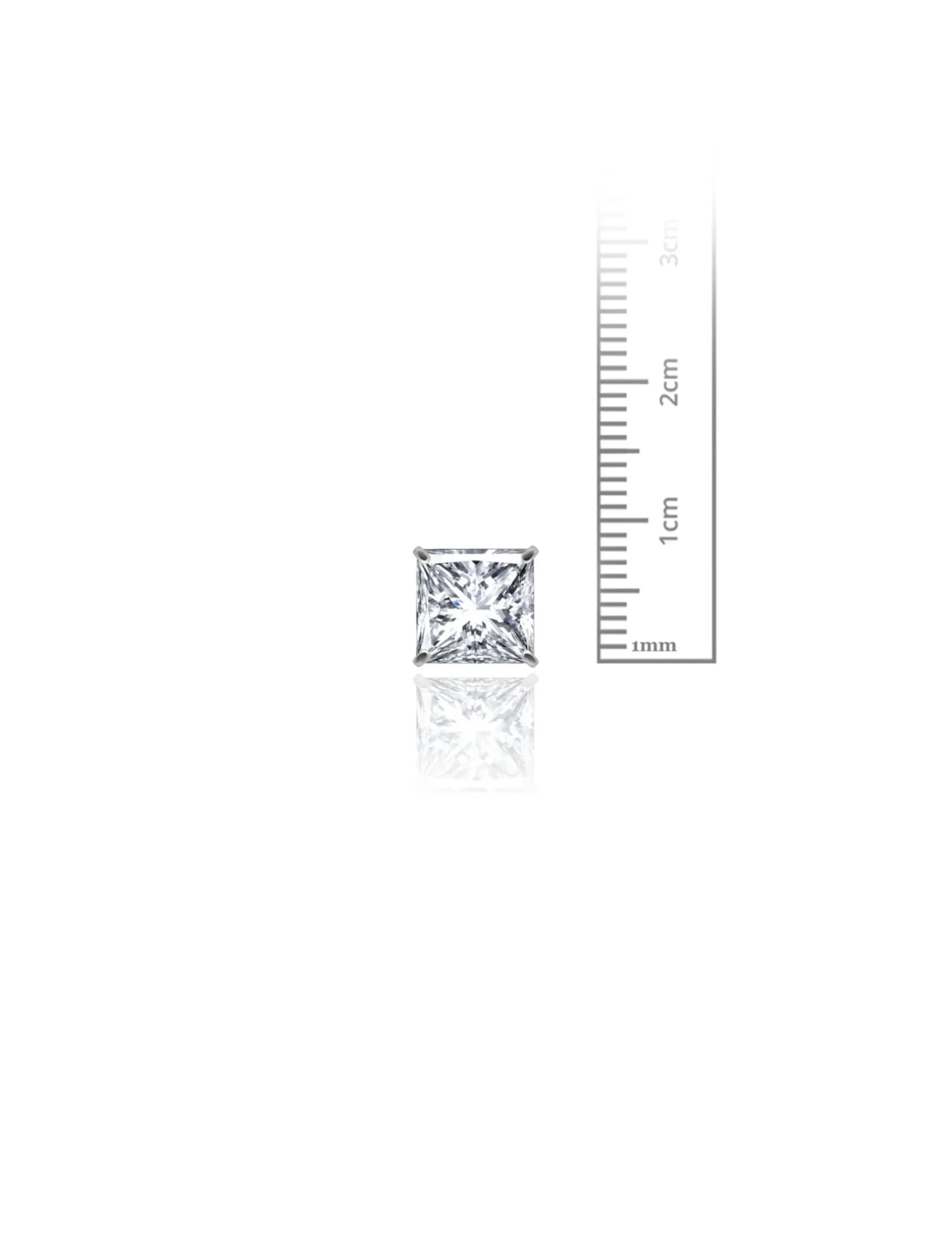 14K White Gold 8MM Square CZ Screwback Stud Earrings>Isaac Mizrahi Cheap