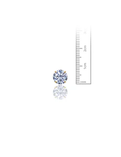14K Yellow Gold 8MM Round CZ Screwback Stud Earrings><noscript><img width=