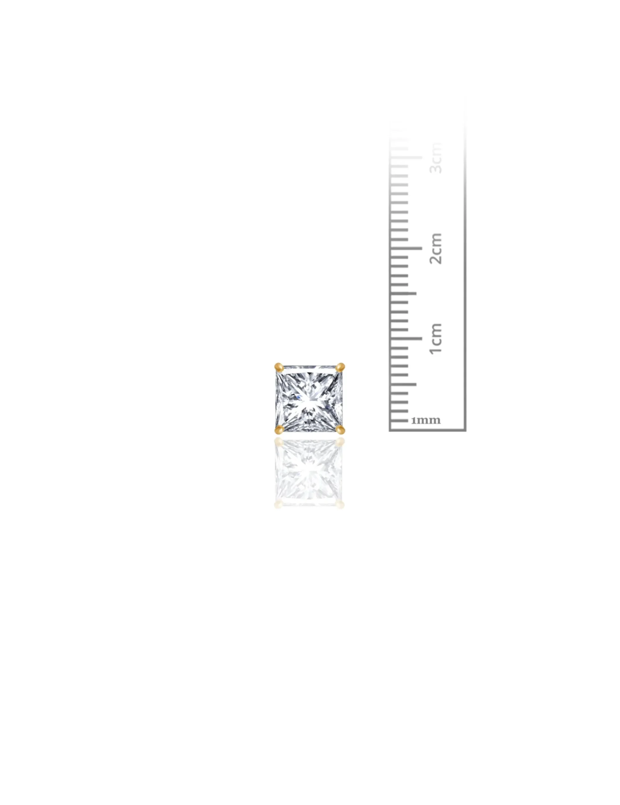 14K Yellow Gold 7MM Square CZ Pushback Stud Earrings>Isaac Mizrahi Cheap