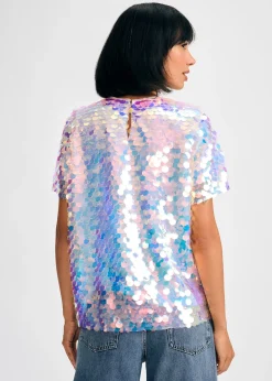 Paillette Sequin Tee><noscript><img data-lazyloaded=